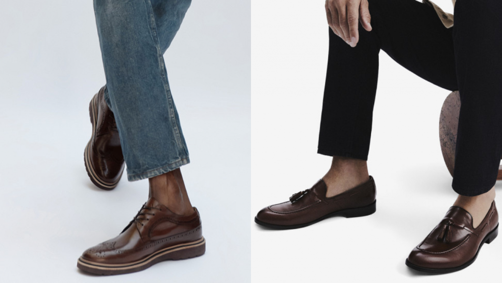 Sapato Masculino Derby Brogue Burnett e Sapato Masculino Loafer Gal Whisky