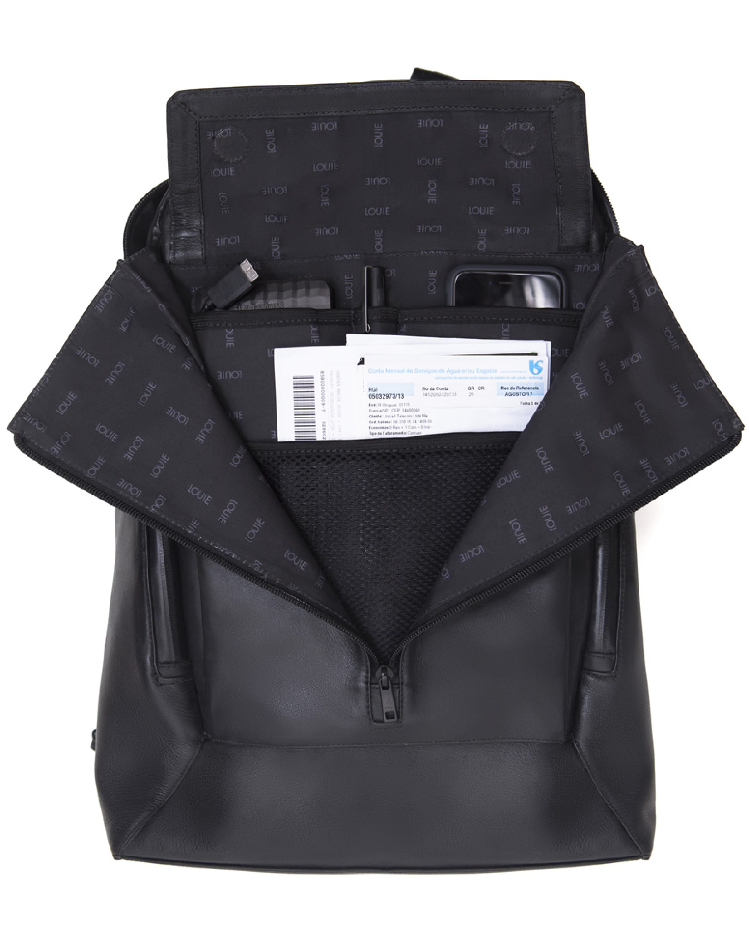 Mochila De Couro Virrat Preta Mochila De Couro Virrat Preta