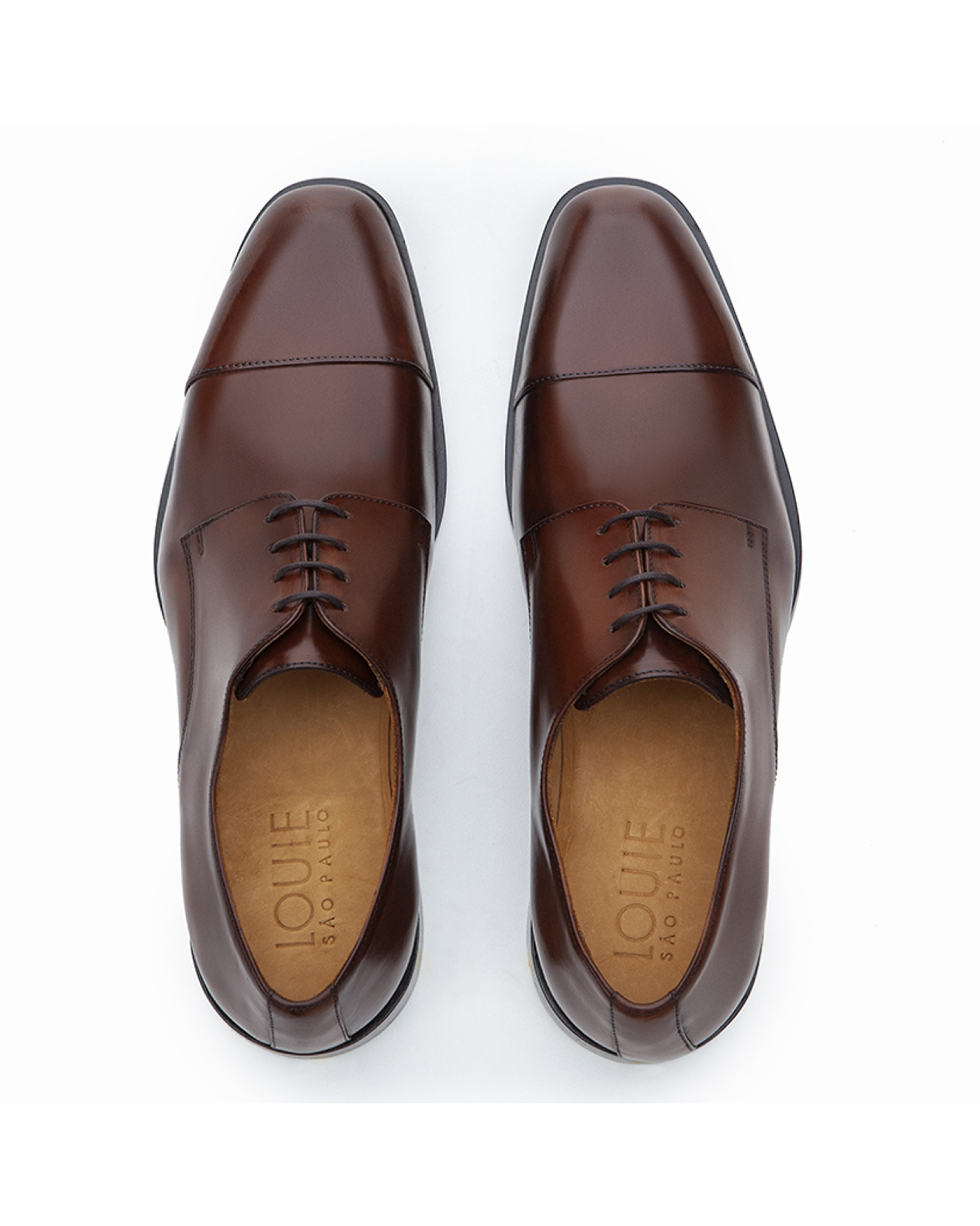 Sapato Social Derby Cap-toe Boyd Whisky