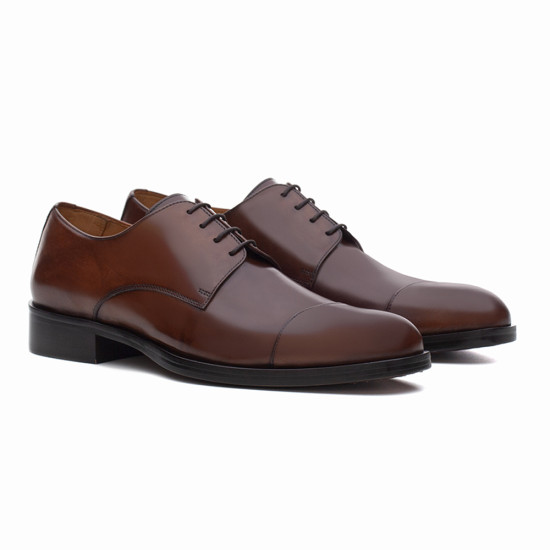 Sapato Social Derby Cap-toe Boyd Whisky